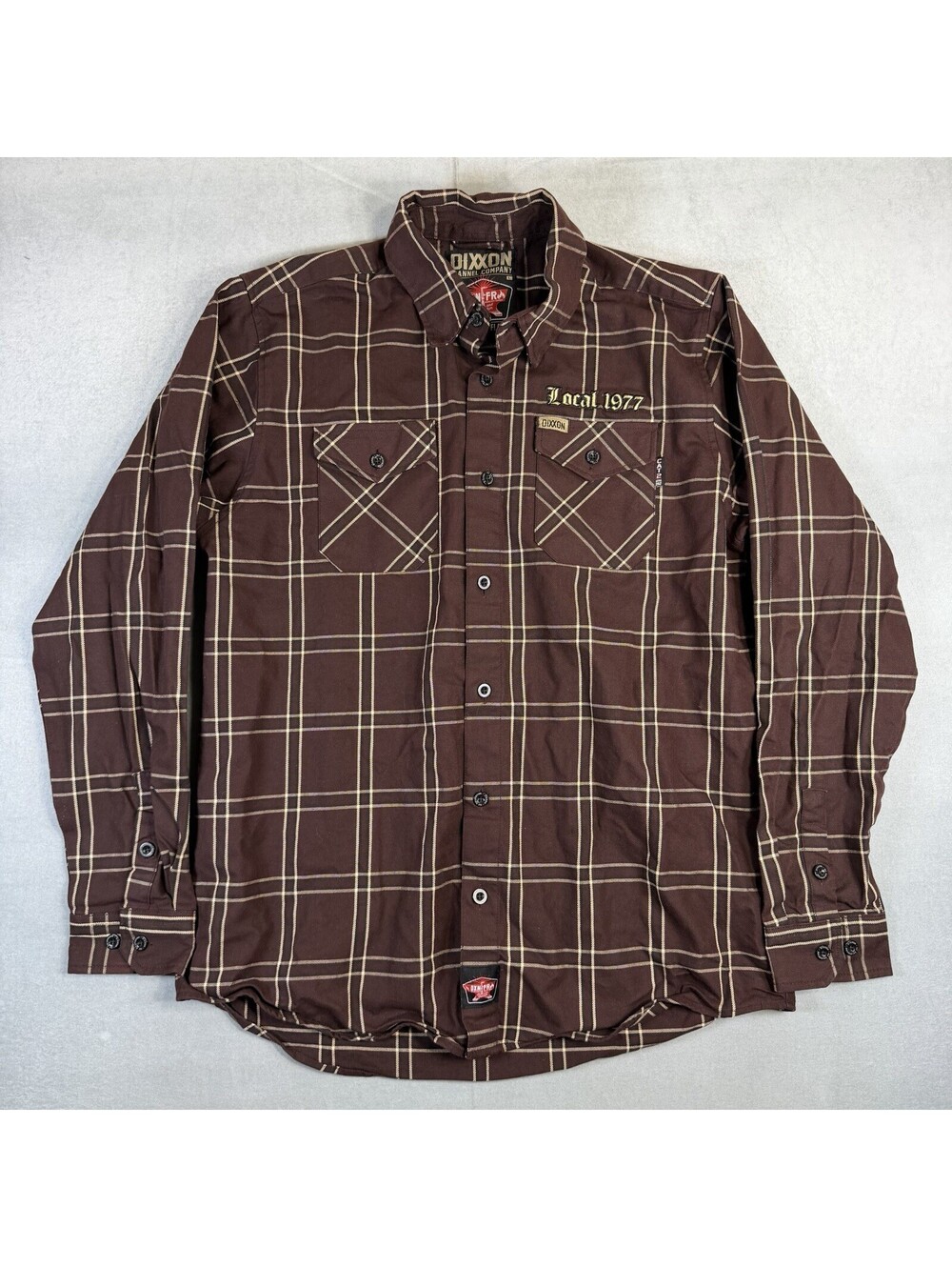 Dixxon FR Flannel Shirt Mens Large Brown Brushfire Flame Resistant CAT 2 2112
